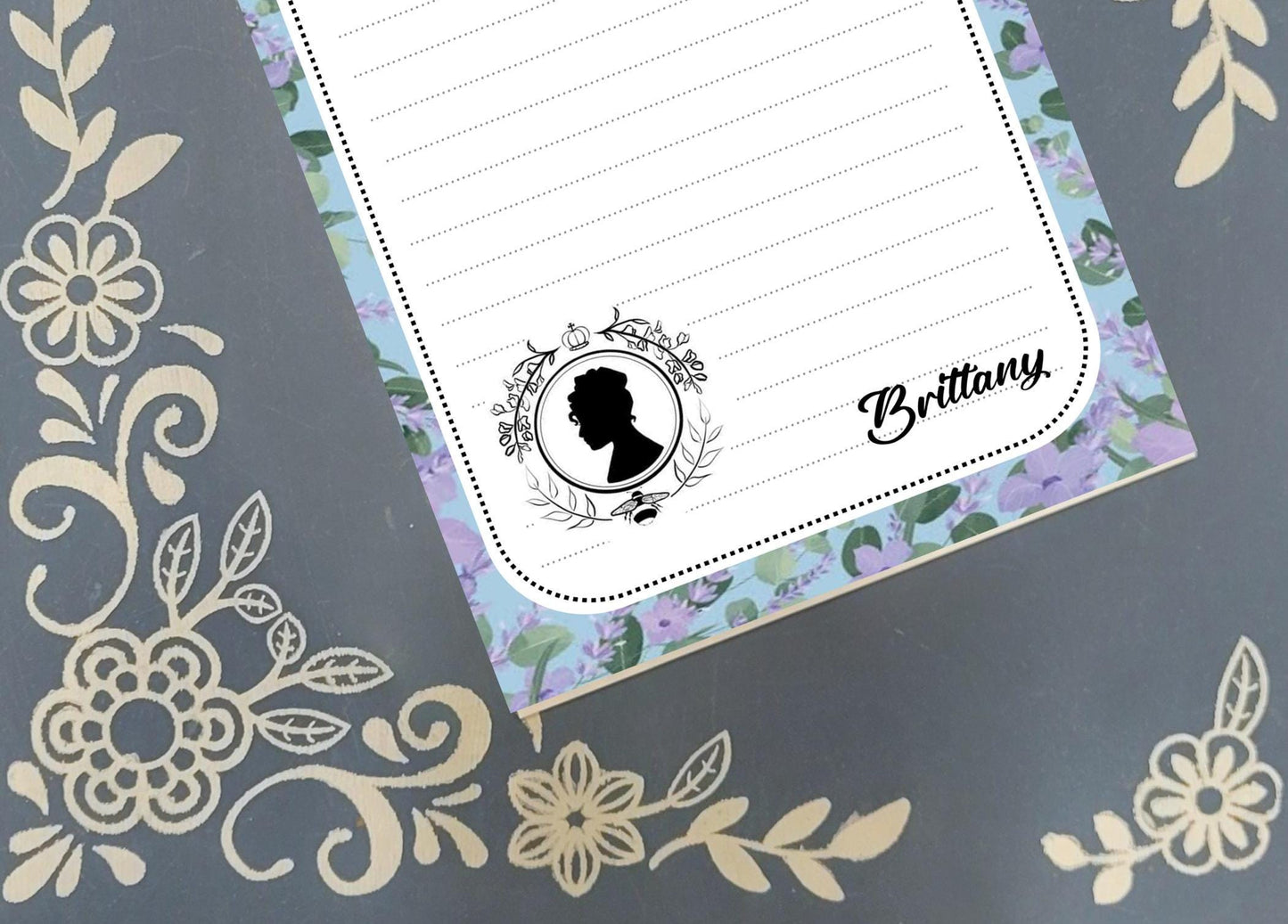 Personalized Dearest Gentle Reader, blue, Notepad Stationery