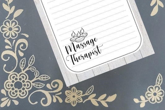 Personalized Massage Therapist, Candle, Notepad Stationery