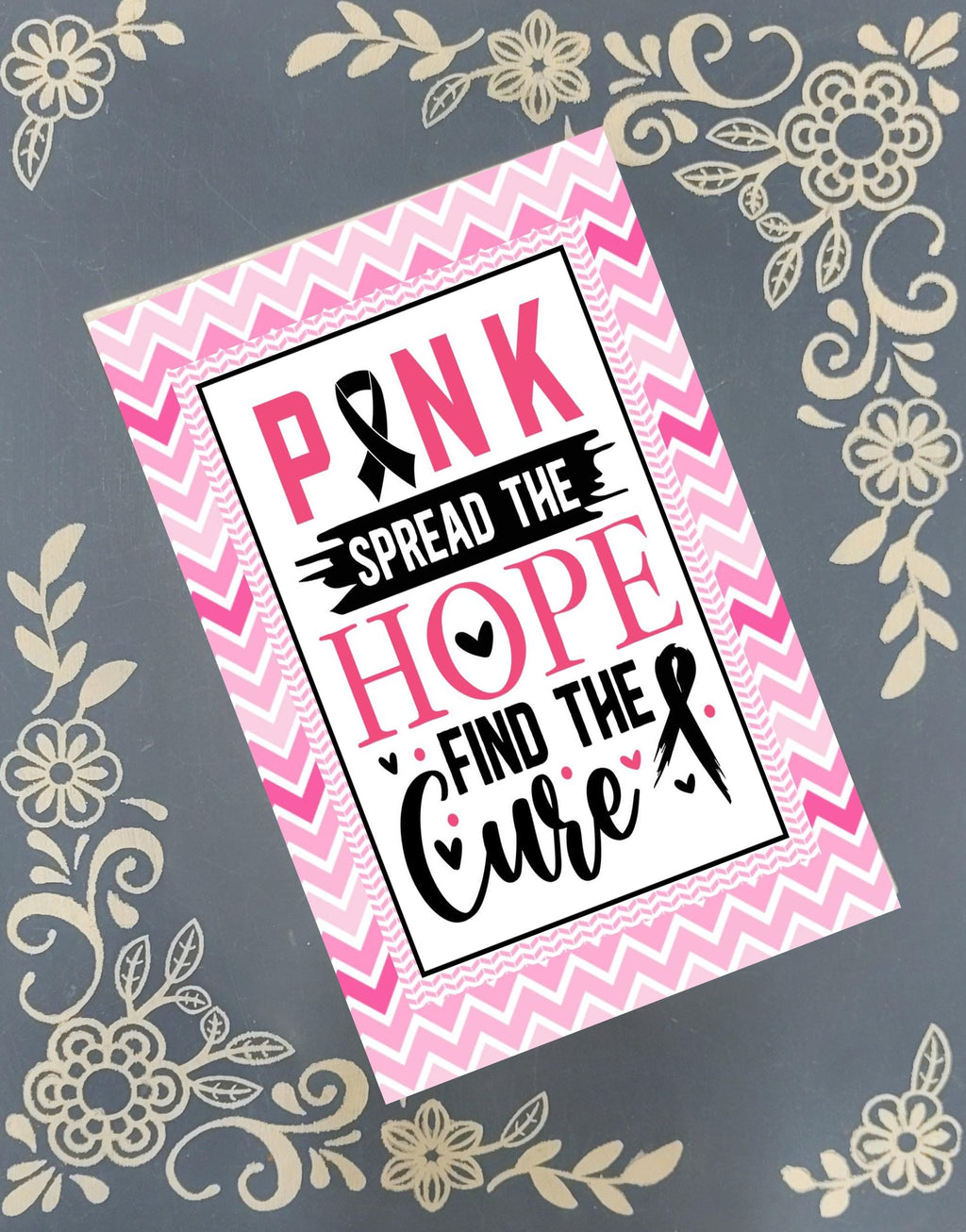 Personalized Cancer Awareness, October Pink, Notepad Stationery