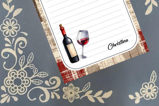 Personalized Wine, Is it wine o'clock yet?, Notepad Stationery