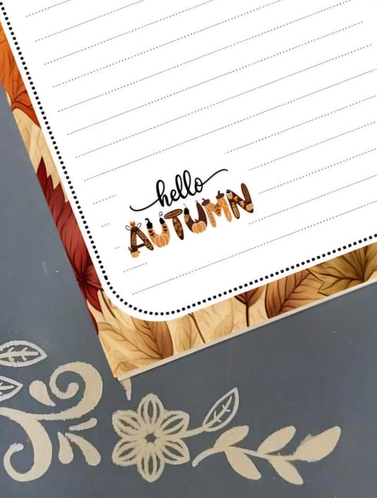 Personalized Hello Autumn Fall Notepad Stationery