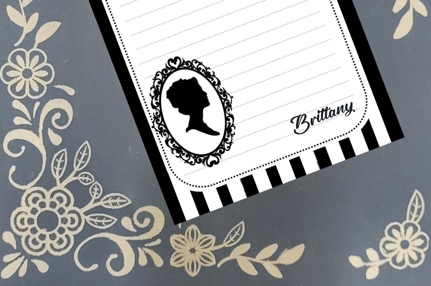Personalized Pride & Prejudice, Obstinate Headstrong Girl, Elizabeth Bennett, Polka Dot, Notepad Stationery