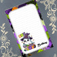 Personalized Boo, Ghost in a Witch Hat with a Potion Bottle, Halloween Flowers, Notepad Stationery