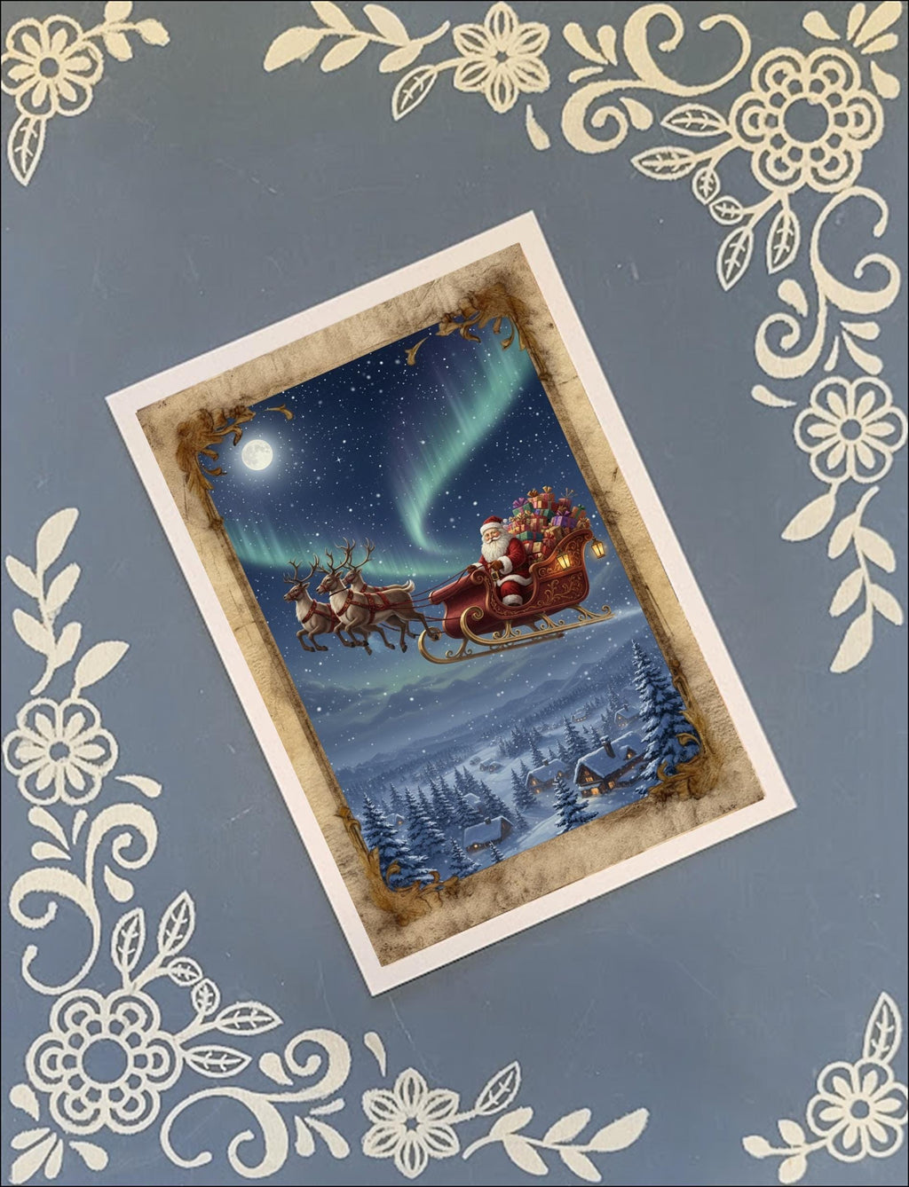 Christmas, Santa, Greeting Card Bundle, 5x7 with Envelopes