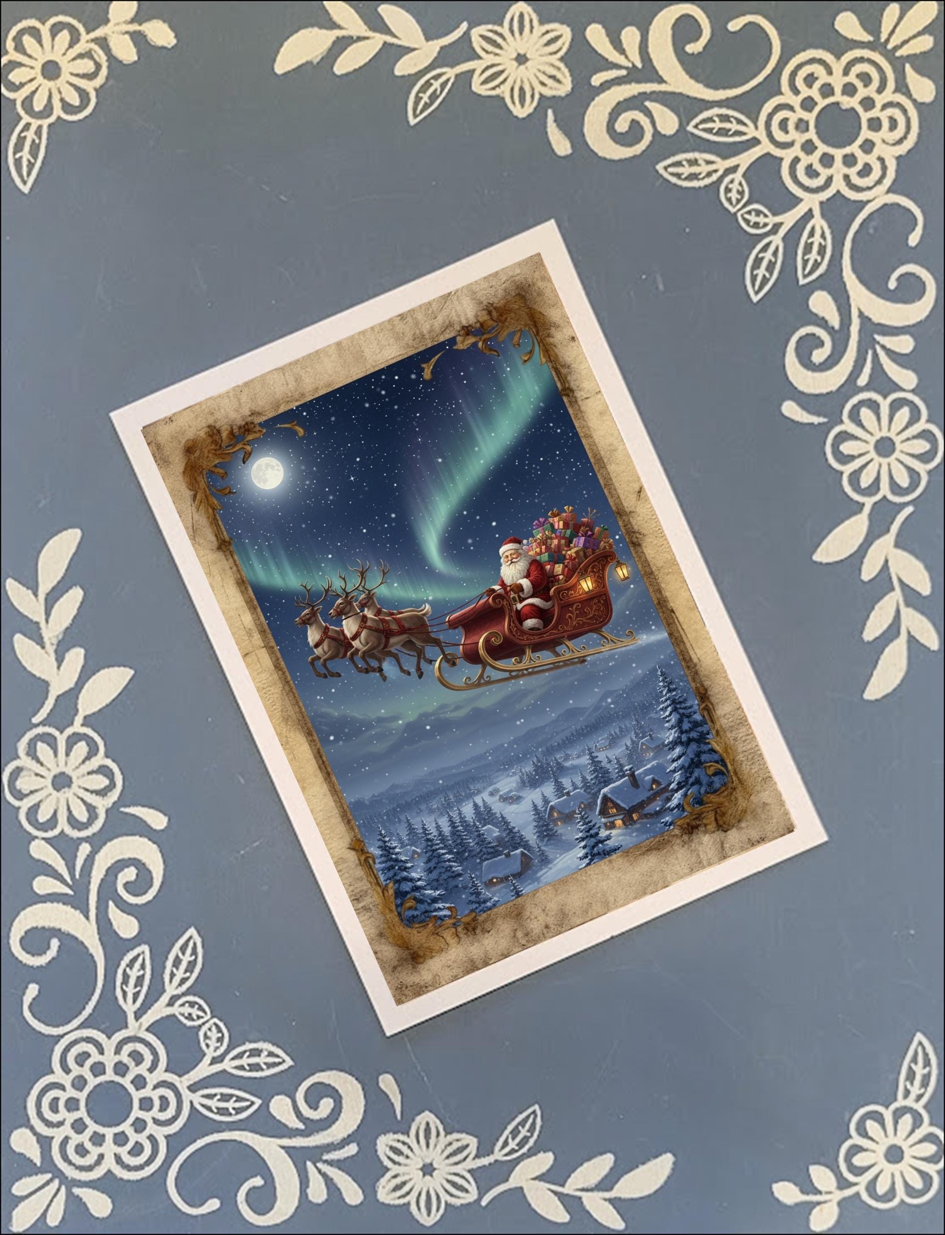 Christmas, Santa, Greeting Card Bundle, 5x7 with Envelopes