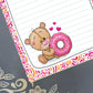 Personalized Bear Loves Donuts Notepad Stationery