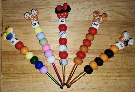 Personalized Ergonomic Crochet Hook | Custom Beaded Craft Tool