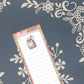 Gnome, Pink Flowers, Magnet Notepad List Pad