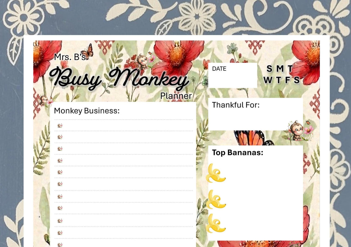 Busy Monkey Planner Notepad – Daily Schedule & To-Do List Planner Pad
