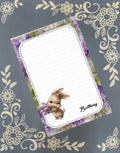 Personalized Bunny with Lilac, Notepad Stationery