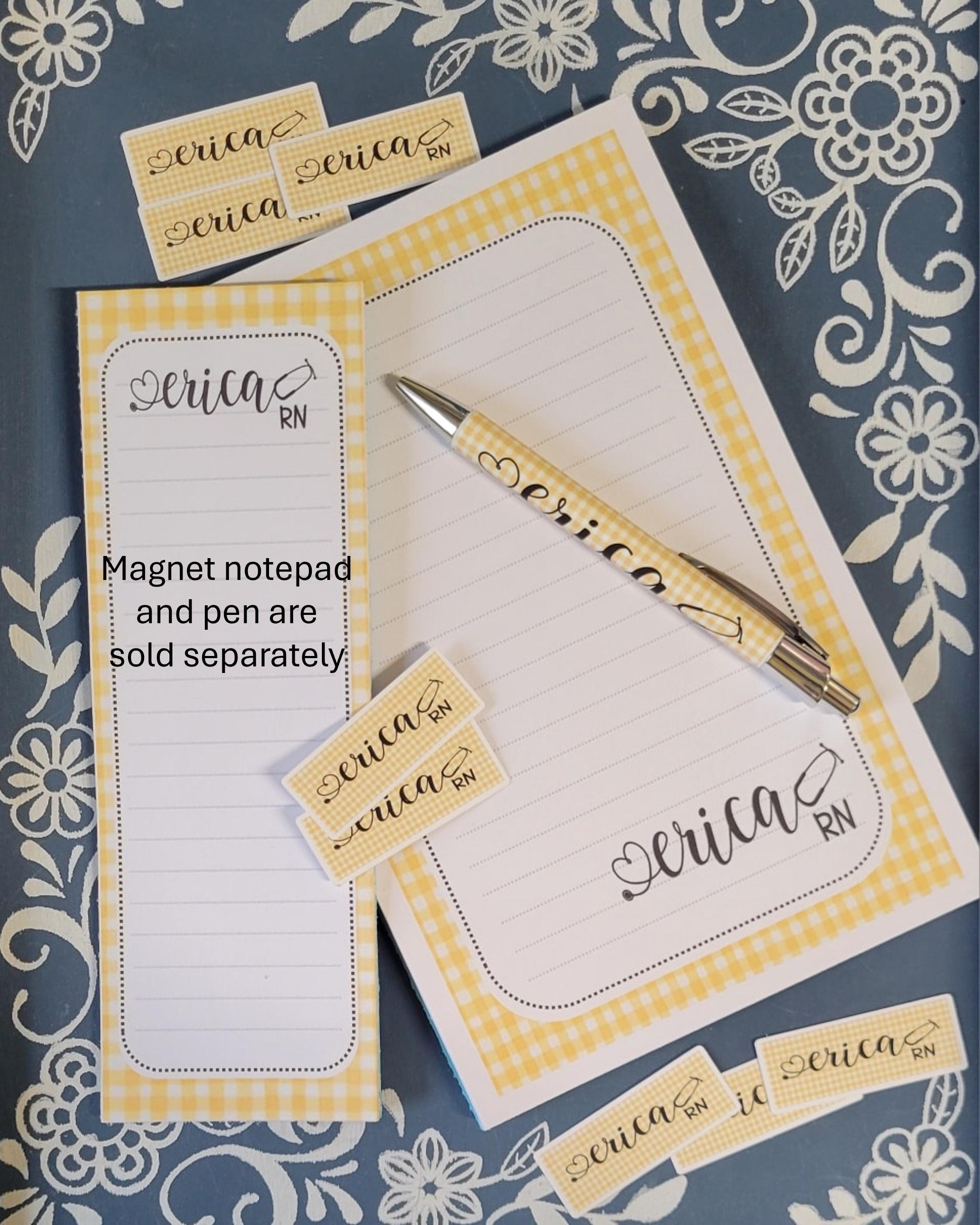 Personalized Notepad Stationery, Custom Request, Magnet List Pad, and Pen