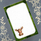 Personalized Moose, Green background, Notepad Stationery