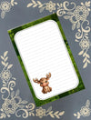 Personalized Moose, Green background, Notepad Stationery