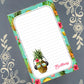 Personalized Pineapple 2, with headphones, Notepad Stationery