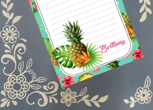 Personalized Pineapple 1, Notepad Stationery