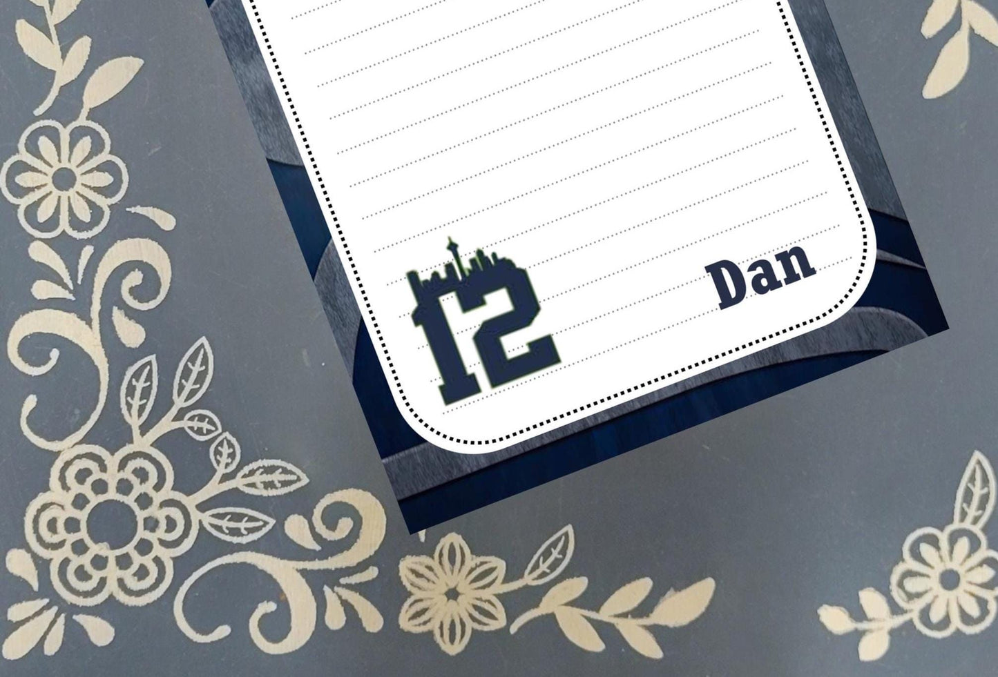 Personalized Seahawks Football, 12's, Seattle, Notepad Stationery