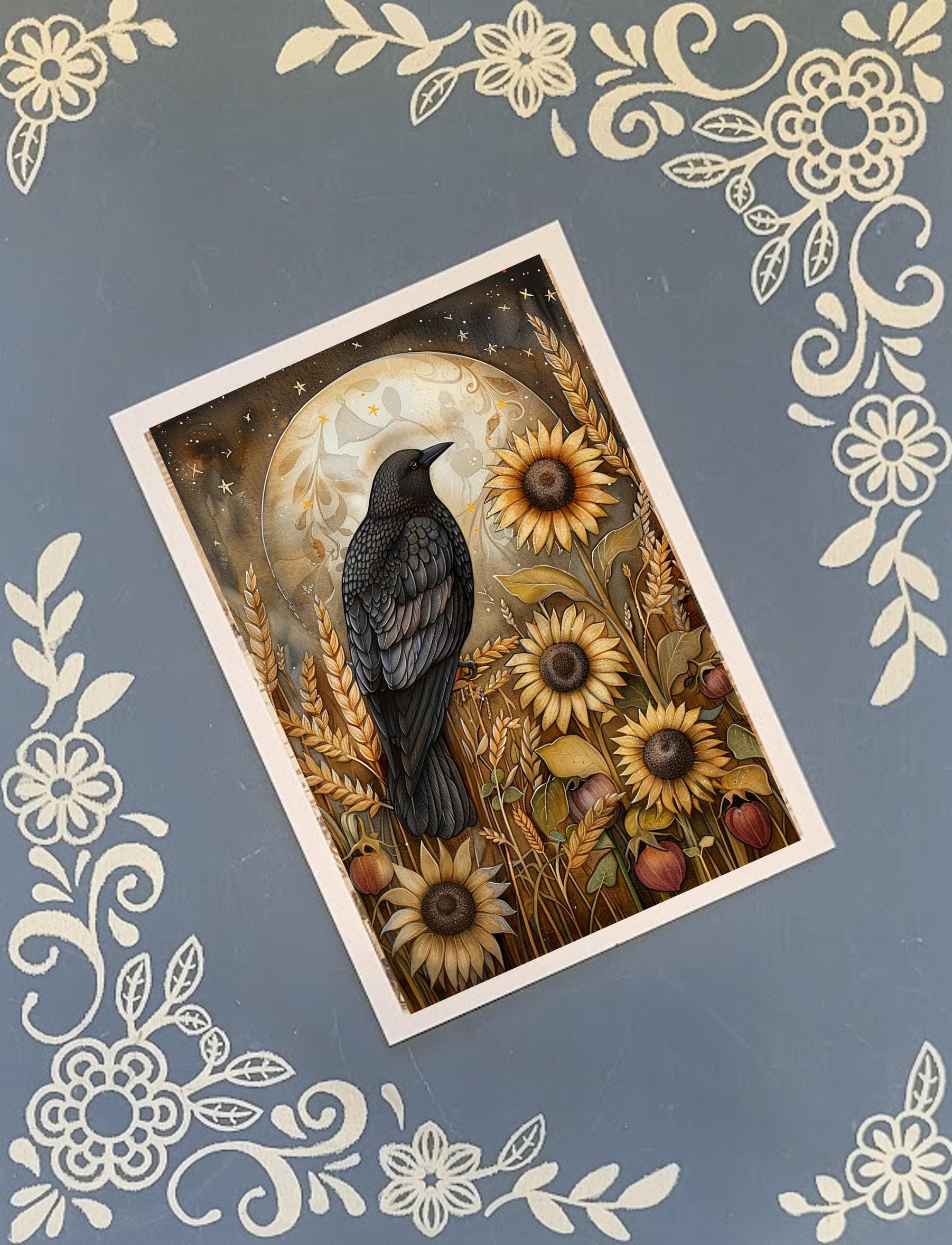 Ravens Greeting Card Bundle, Halloween, 5x7 with Envelopes