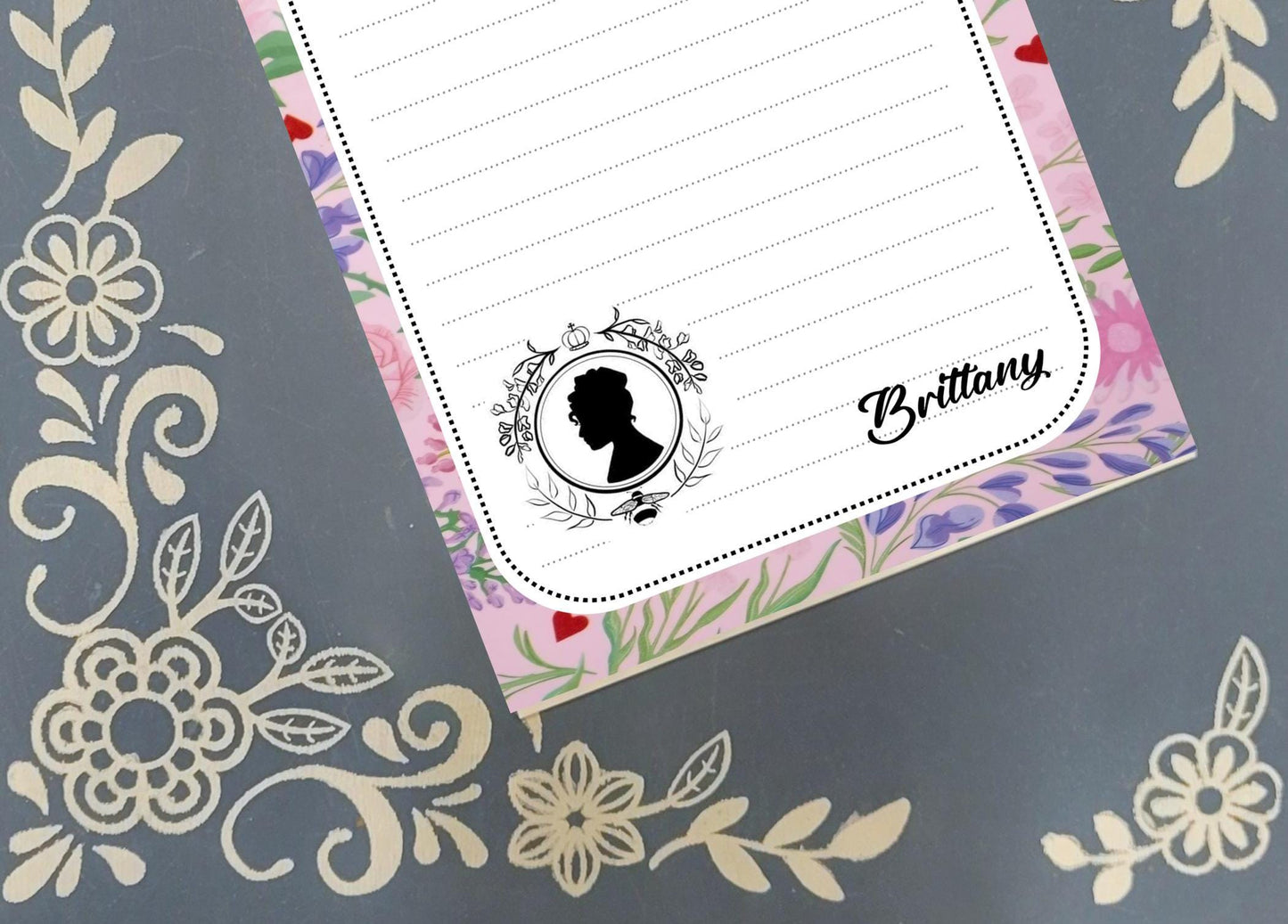 Personalized Dearest Gentle Reader, pink, Notepad Stationery
