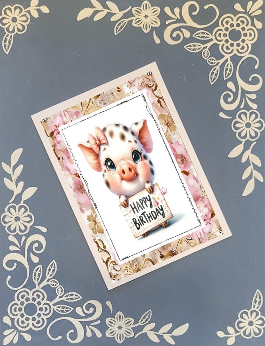 Cute Happy Birthday Animals 2, Greeting Card Bundle, 5x7 with Envelopes