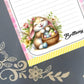 Personalized Easter Bunny with basket of Easter Eggs, Notepad Stationery