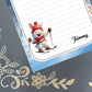 Personalized Snow Bunny, Skiing Rabbit, Notepad Stationery