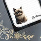 Personalized Grumpy Cat, Ragdoll Cat on Park Bench, Notepad Stationery