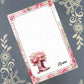 Personalized Cowboy Boots, Pink, Flowers, Cowgirl, Notepad Stationery