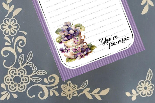 Personalized Tea Cups, You're Tea-riffic, Notepad Stationery