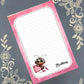 Personalized Bee Mine, Pink Honeycomb, Valentine's Day, Heart, Notepad Stationery