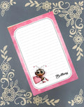 Personalized Bee Mine, Pink Honeycomb, Valentine's Day, Heart, Notepad Stationery