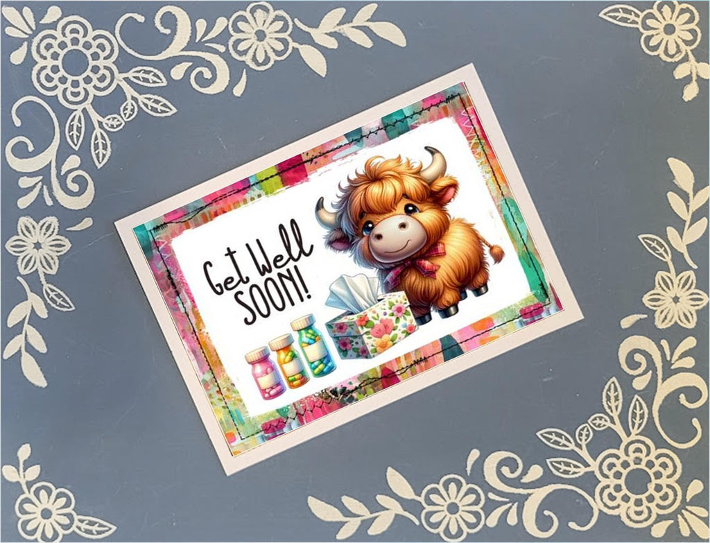 Get Well Soon Greeting Card Bundle, 5x7 with Envelopes