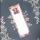 Christmas, Deer on a Sled, Pink Plaid, Magnet Notepad List Pad