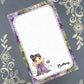 Personalized Spring Fairy Purple, Autumn, Notepad Stationery