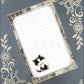 Personalized Cat Black & White Kitten, Grey Notepad Stationery