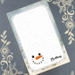Personalized Snowman Face, Winter, Holiday, Christmas, Notepad Stationery