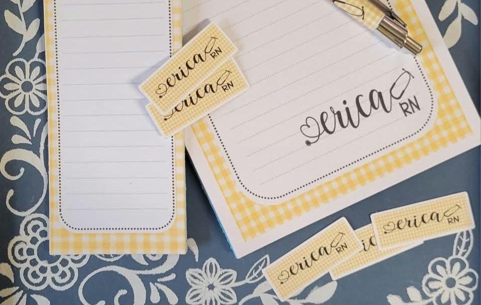 Custom Request, Personalized Notepad Stationery, Magnet List Pad, and Pen