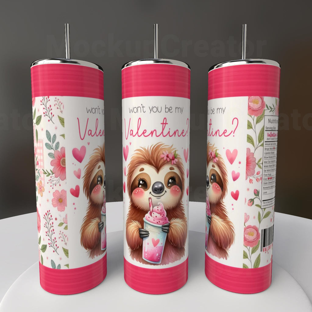 Won't You Be My Valentine Sloth Mug or Tumbler