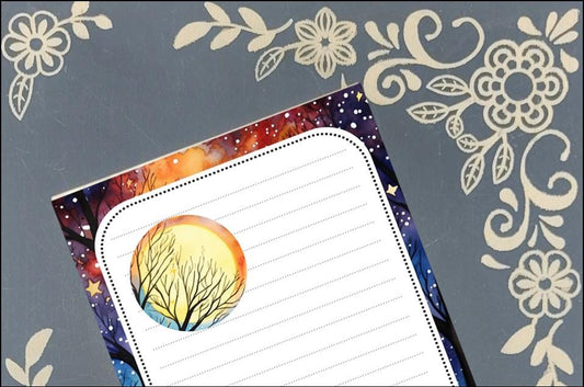 Personalized Moon and Stars, Notepad Stationery