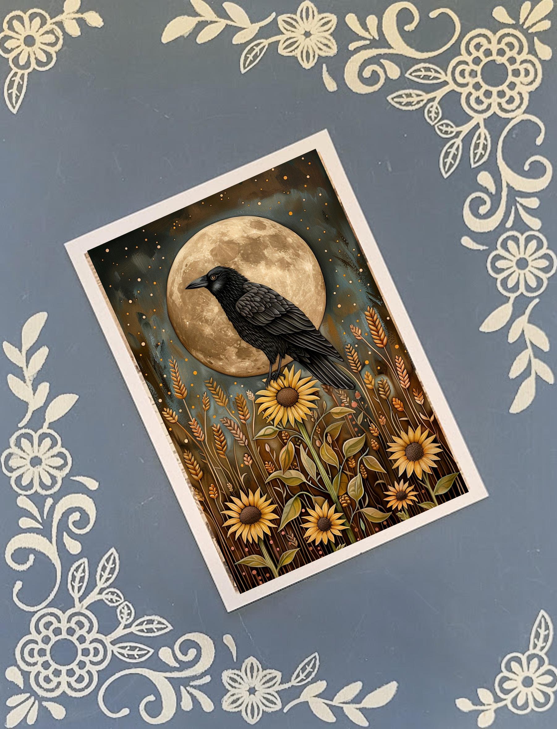 Ravens Greeting Card Bundle, Halloween, 5x7 with Envelopes