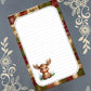Personalized Moose, Holiday Moose, Christmas, Winter, Red Plaid, Notepad Stationery