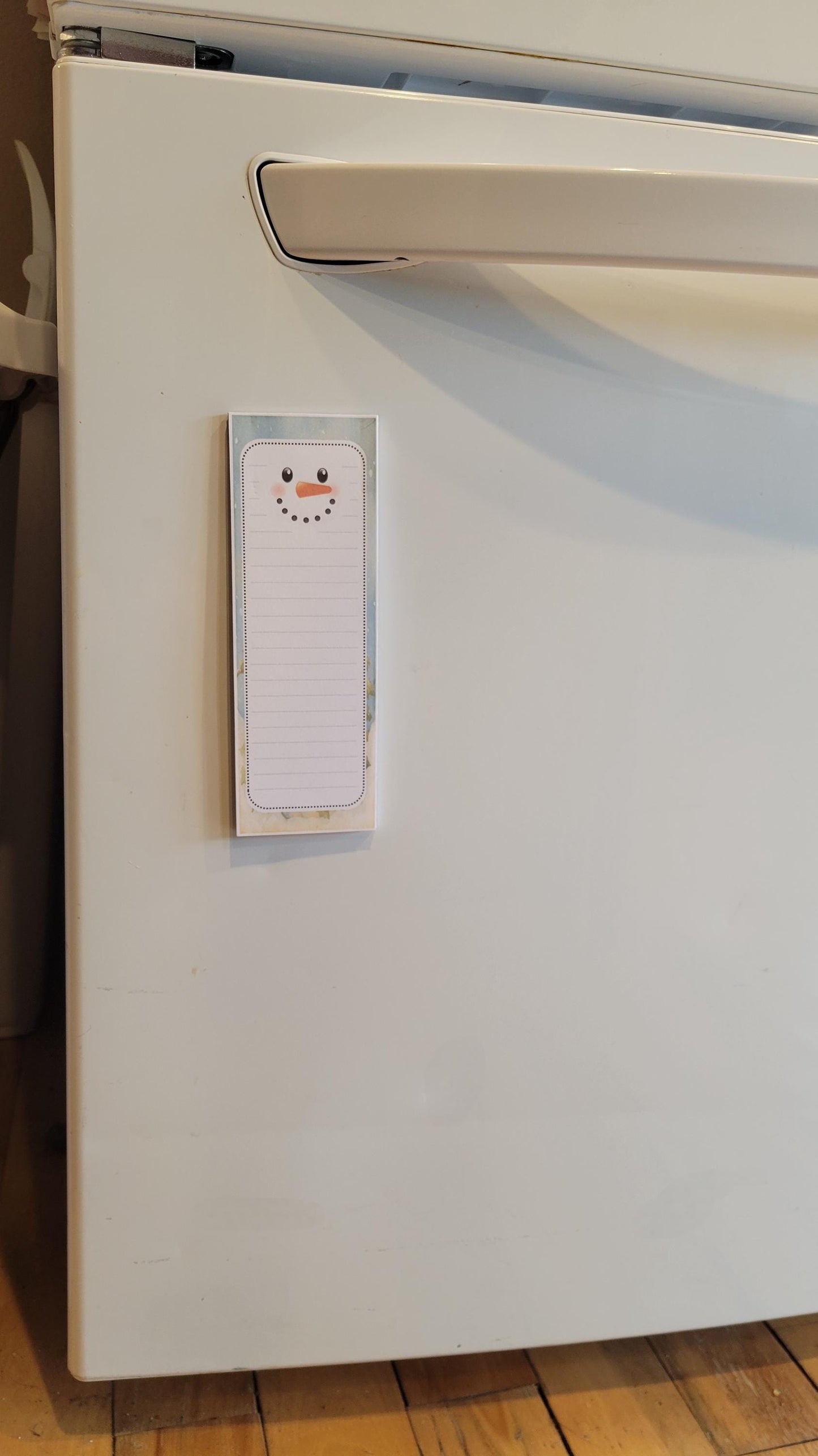 Christmas, Deer on a Sled, Pink Plaid, Magnet Notepad List Pad