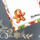 Personalized Gingerbread, Gingerbread Man, Gingerbread Cookie, Christmas, Winter, Holiday, Notepad Stationery