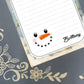 Personalized Snowman Face, Winter, Holiday, Christmas, Notepad Stationery