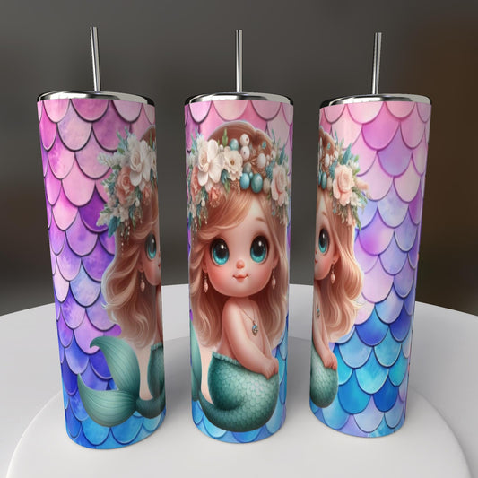 Mermaid, blonde hair, blue eyed, Mug or Tumbler