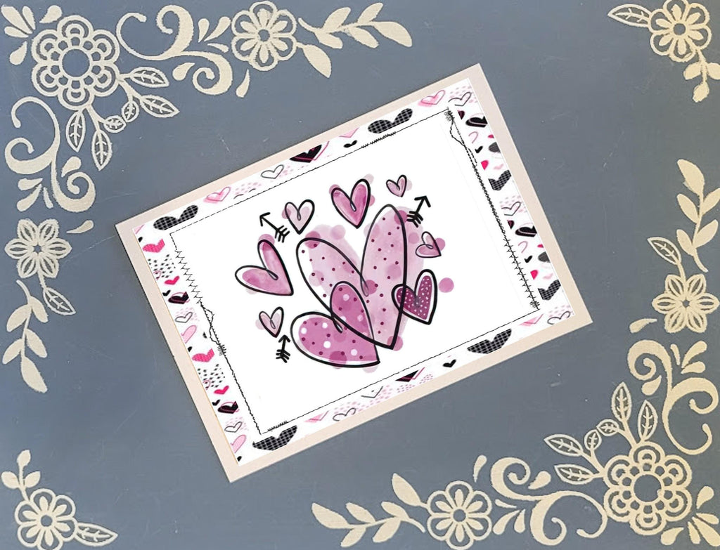Valentine's Black & Pink Greeting Card Bundle