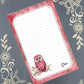 Personalized Owl Notepad | Pink and White Cute Stationery
