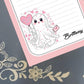 Personalized Be My Boo, Valentine's Day Ghost, Cute Boo, Notepad Stationery
