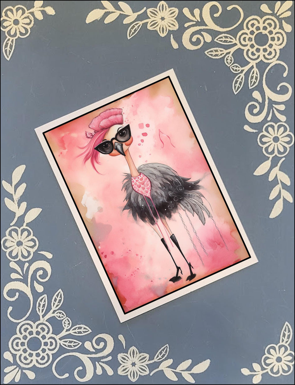 Flamingo, Greeting Card Bundle, 5x7 with Envelopes