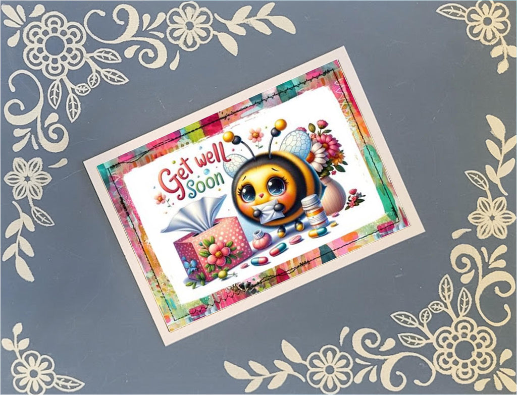 Get Well Soon Greeting Card Bundle, 5x7 with Envelopes