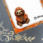 Personalized Sloth Wearing an Autumn Fall Hoodie, Notepad Stationery
